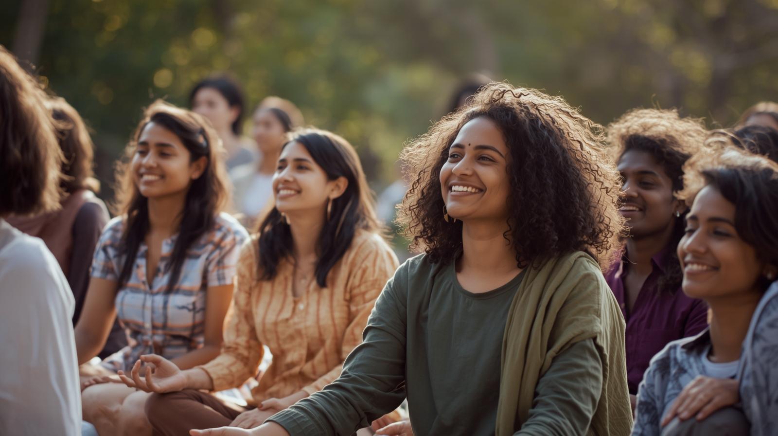 Spiritual group in nature